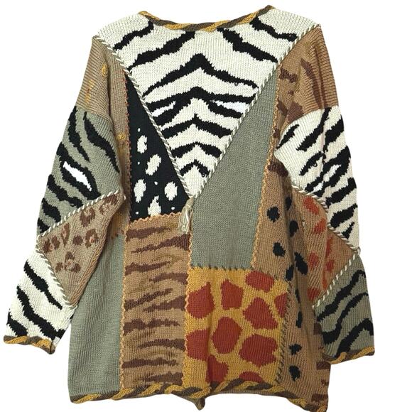 BEREK 1992 vintage hand sewn knitted handmade giraffe knit sweater 90’s Marta D - Picture 4 of 12